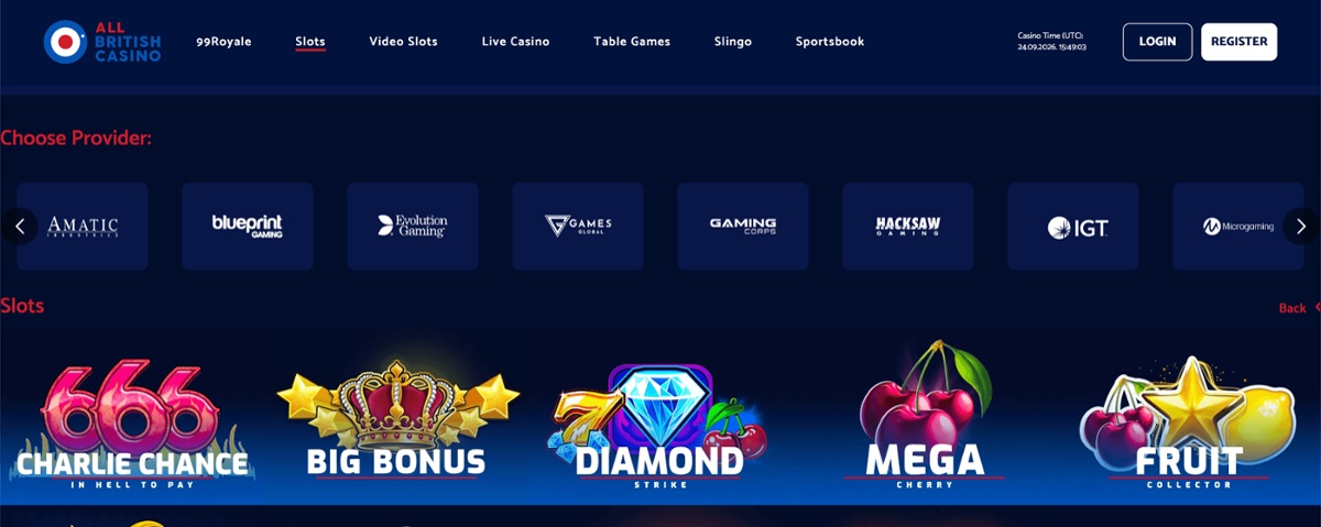 All British Casino slots library