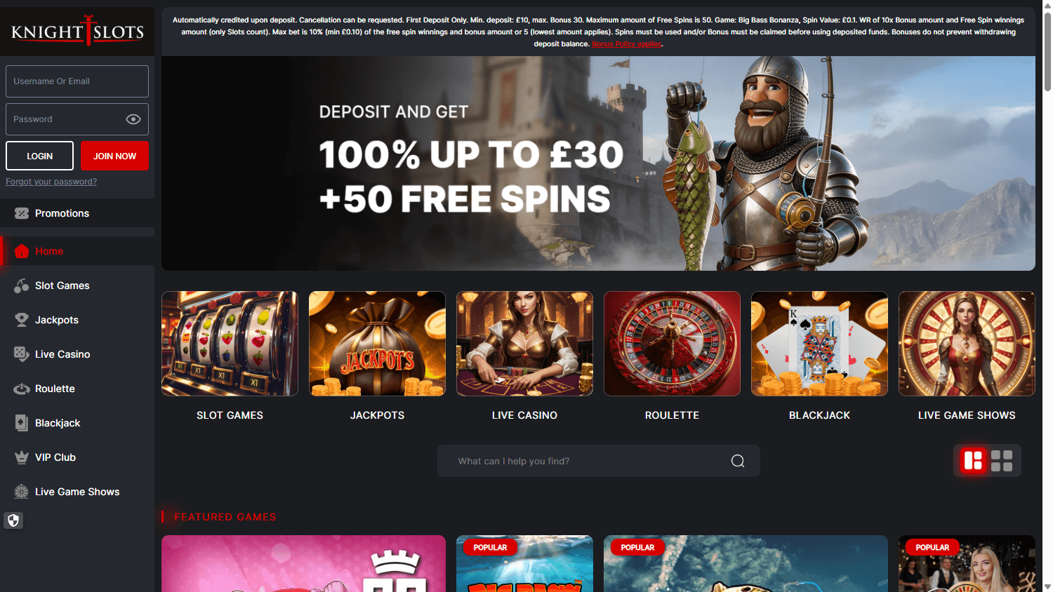 knightslots_casino_uk_homepage_desktop
