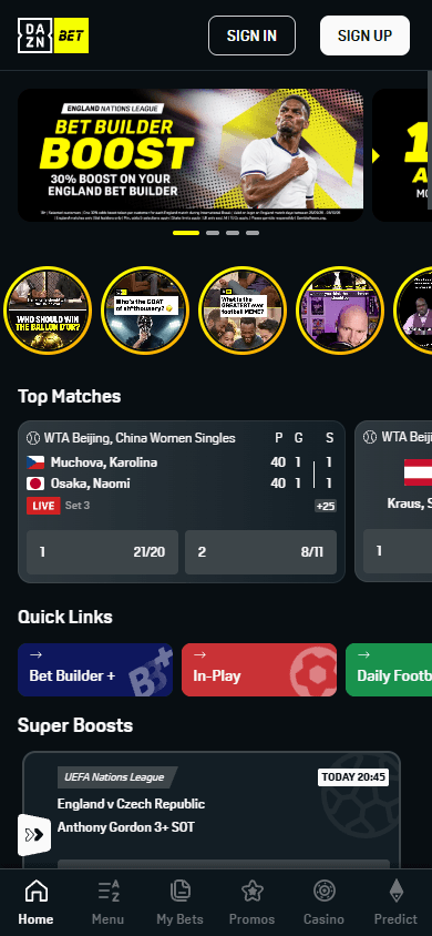 DAZN_Bet_Casino_homepage_mobile