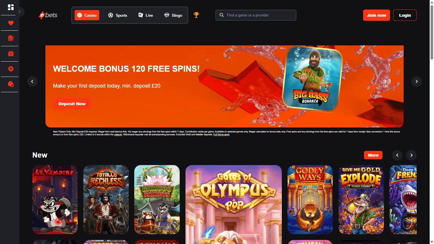 21bets_casino_homepage_desktop