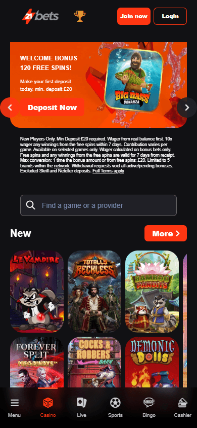 21bets_casino_homepage_mobile