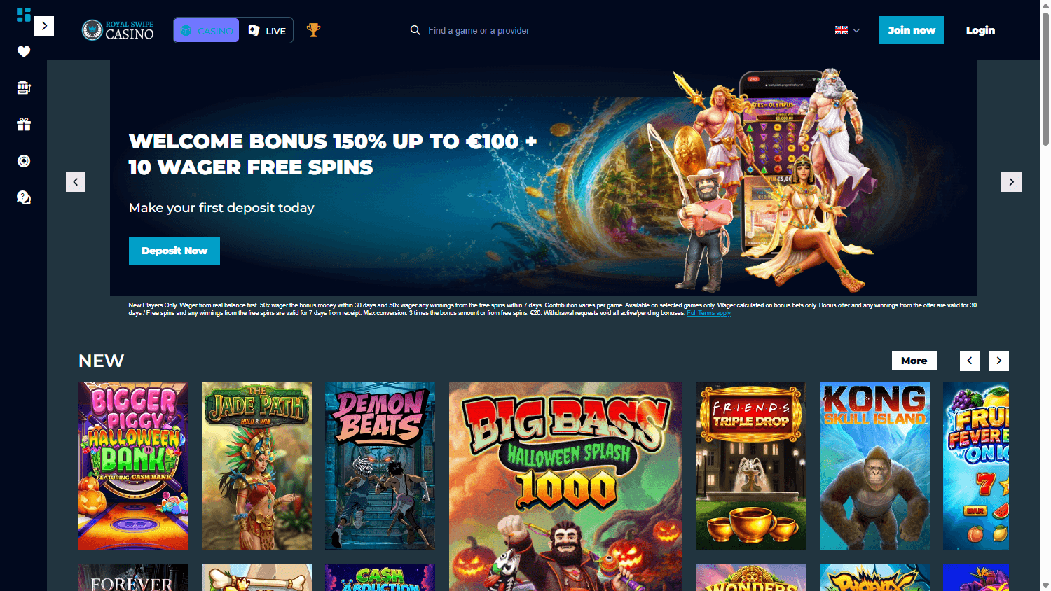 RoyalSwipe_Casino_homepage_desktop