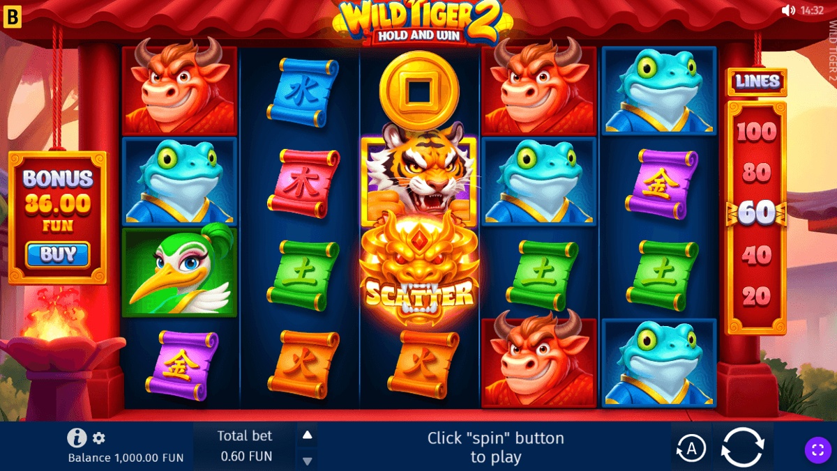 Use your no deposit bonus on BGaming's Wild Tiger 2 slot at FantasyBet casino in Canada