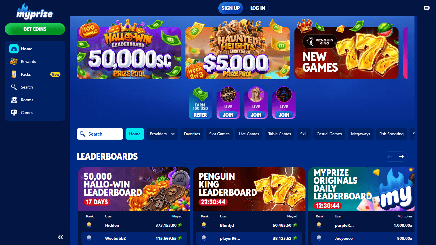 MyPrize.us_Casino_homepage_desktop