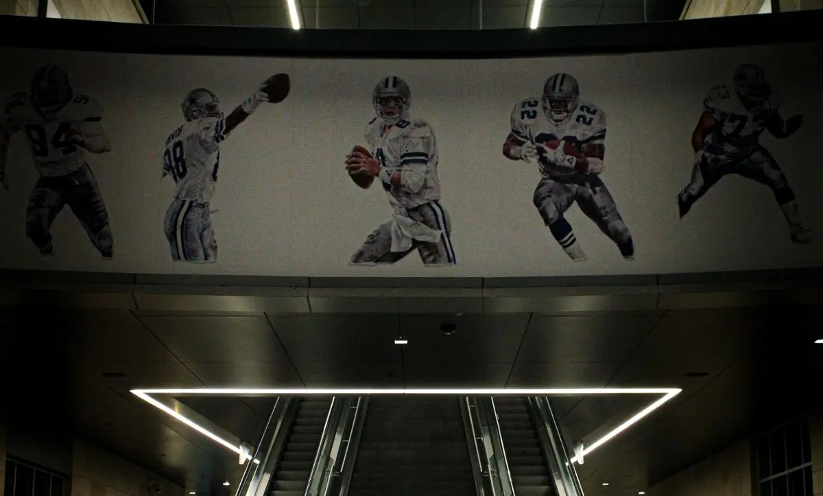 football-team-mural-above-stairwell
