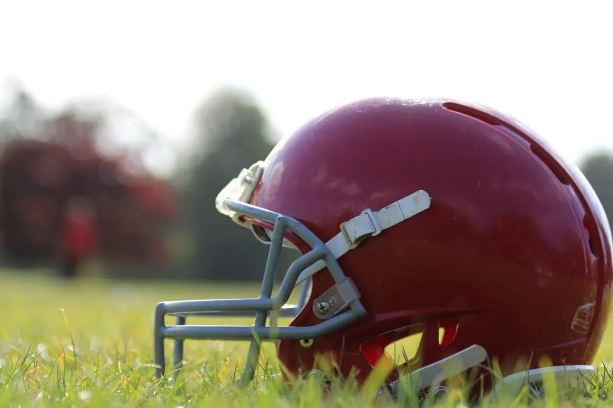american-football-helmet-on-grass
