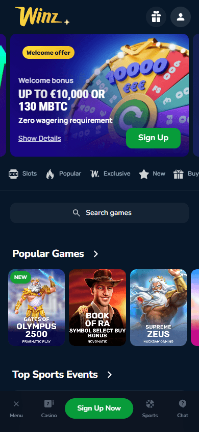 winz_casino_homepage_mobile