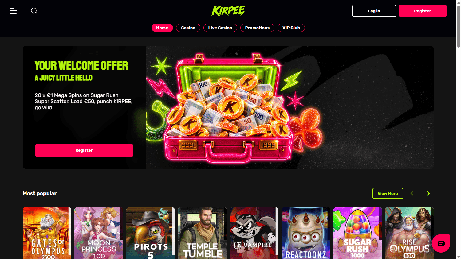 kirpee_casino_homepage_desktop