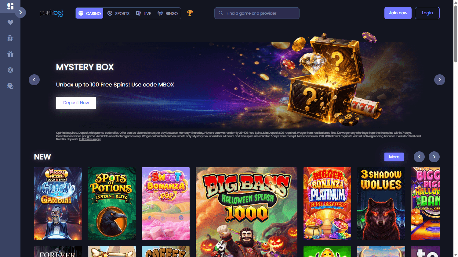 PushBet_Casino_homepage_desktop