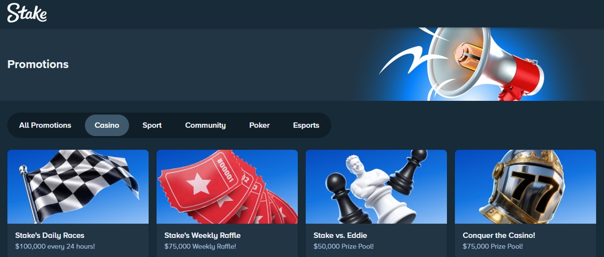 Stake bonuses offer existing players ways to pick up casino credits