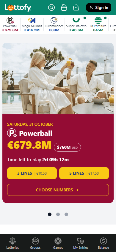 lottofy_casino_homepage_mobile