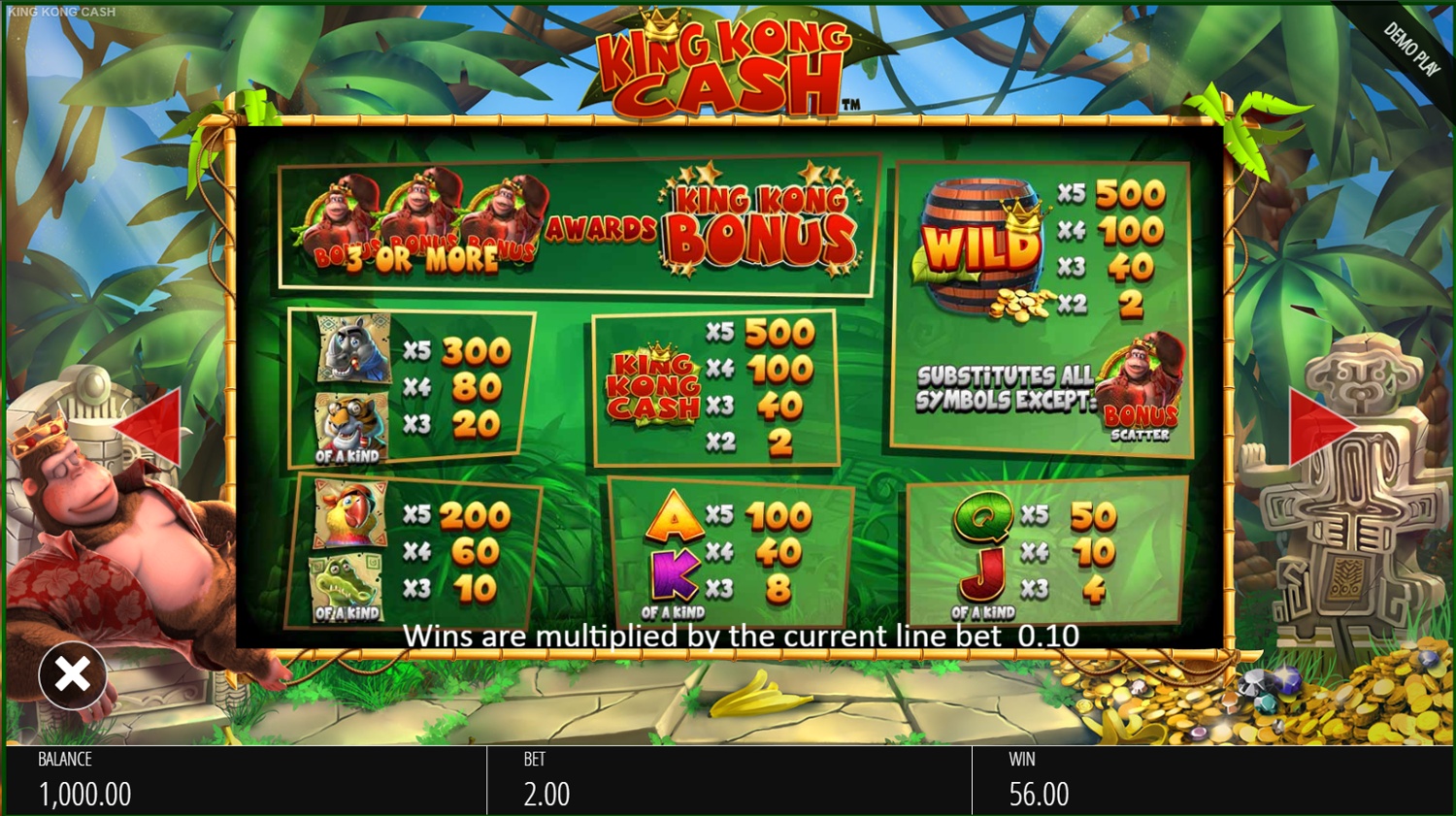 King Kong Cash Demo Play Free Slot Game