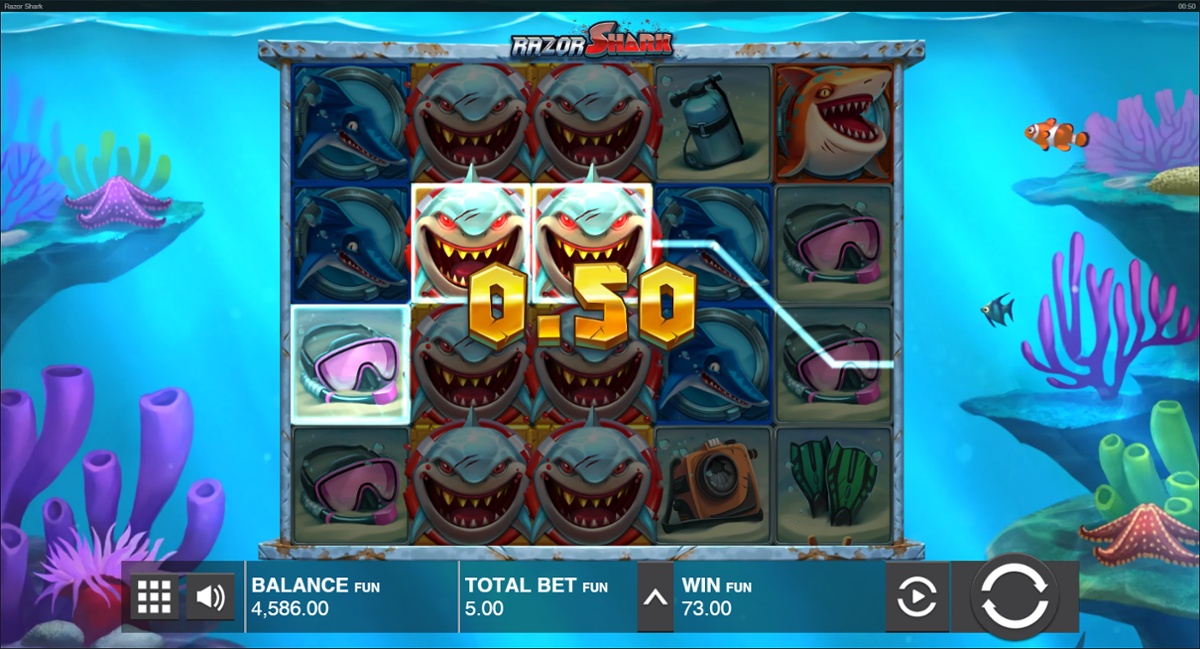 Razor Shark Win with Wild symbols