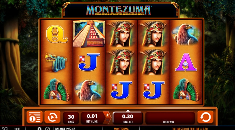 Montezuma slot & stacked top paying symbols