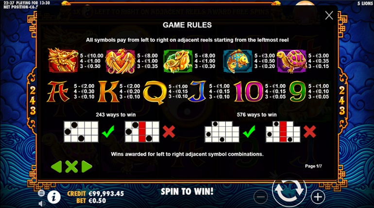 5 Lions slot demo Juego tragamonedas gratis