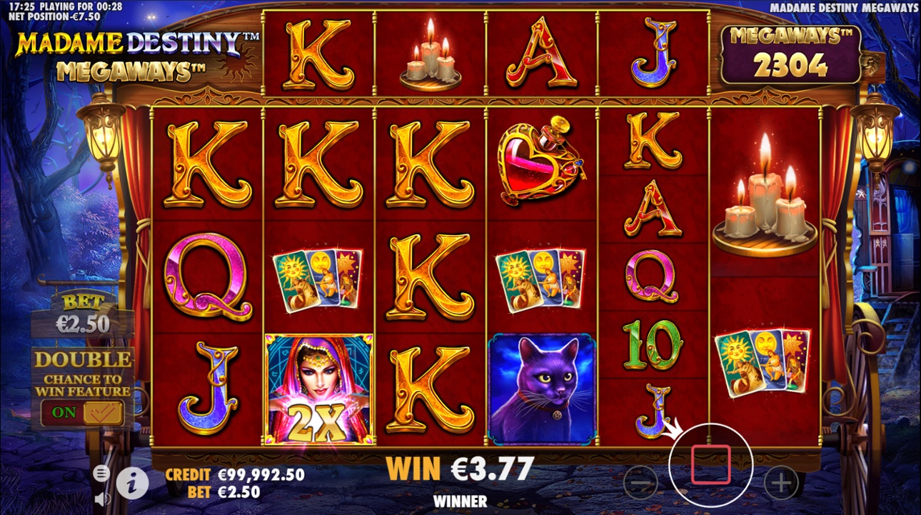 Madame Destiny Megaways multiplier Wild win
