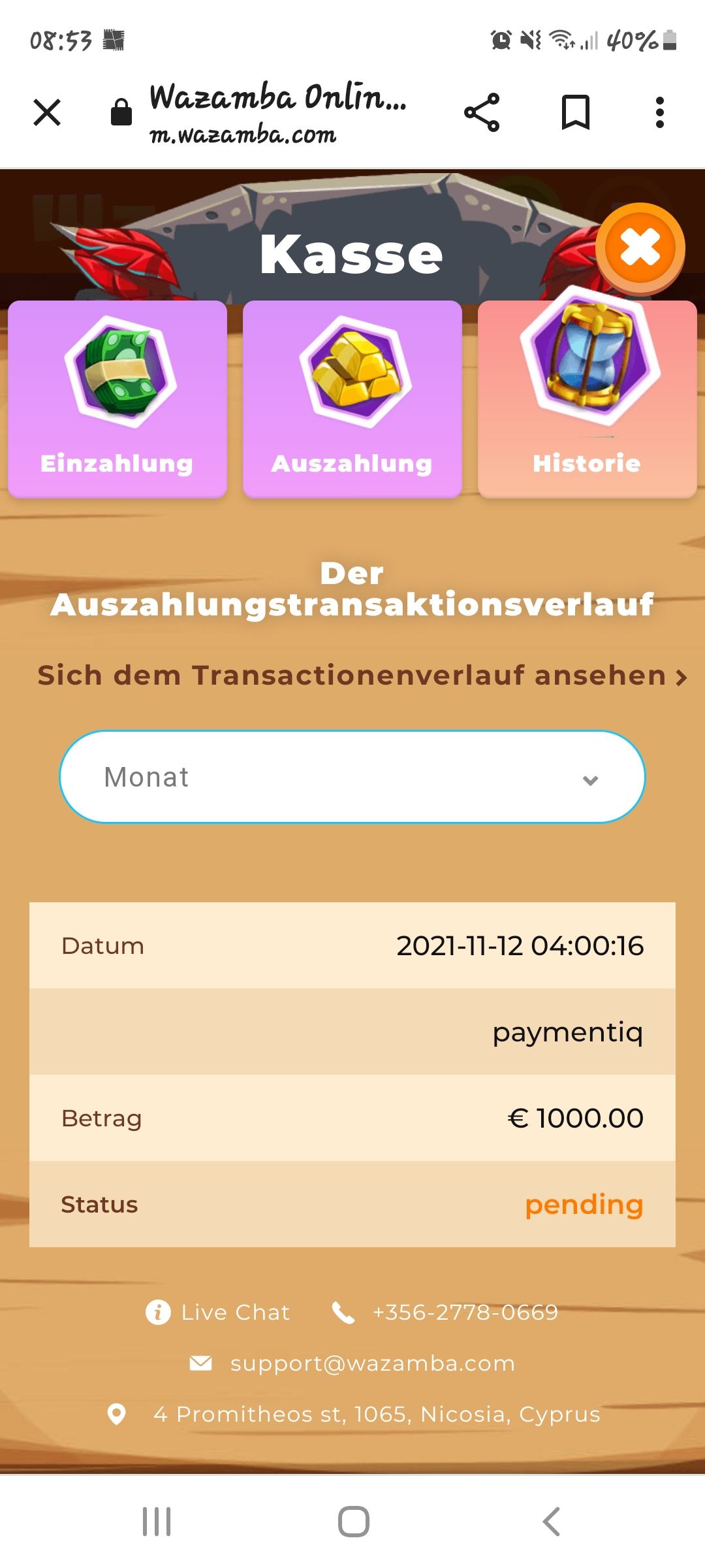 Wazamba auszahlung Wazamba auszahlung