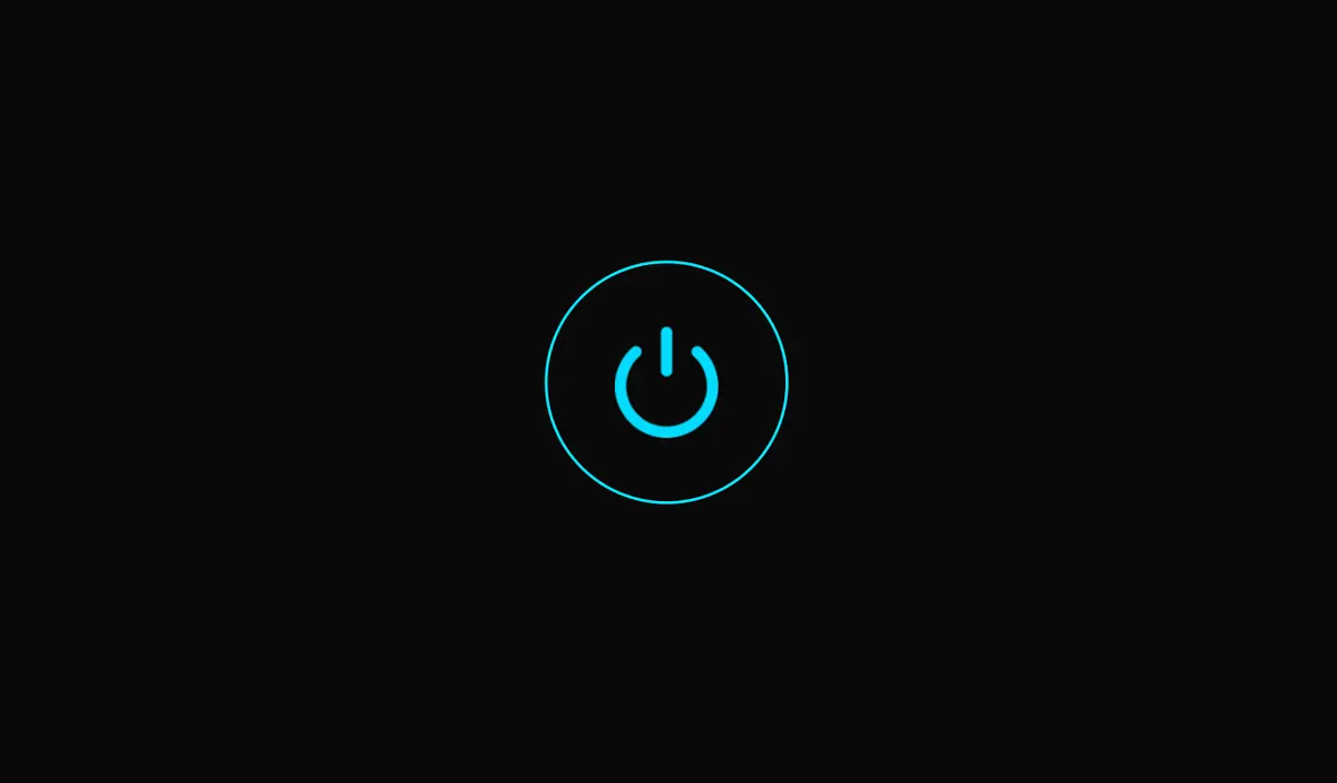 blue-power-button-on-black-screen