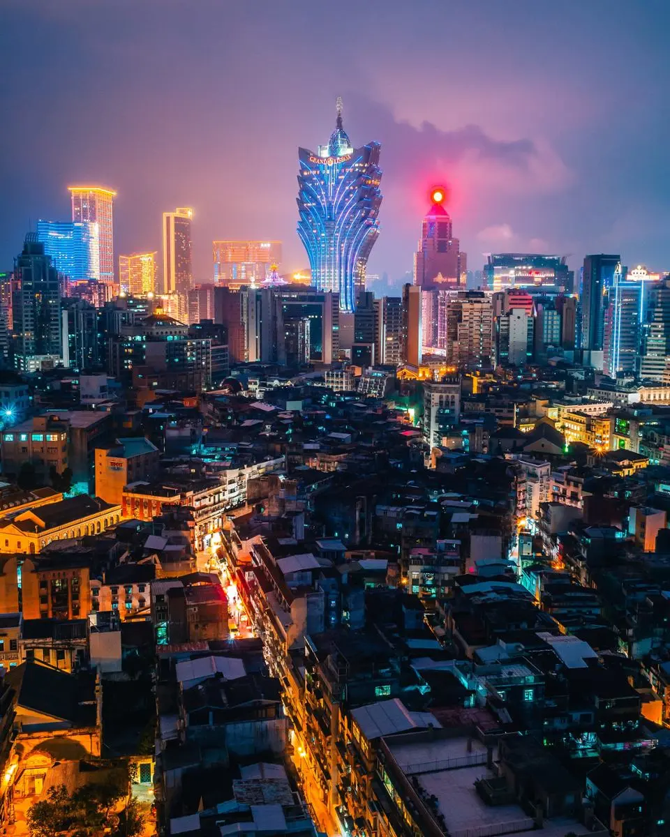 A photo of the Grand Lisboa in Macau.