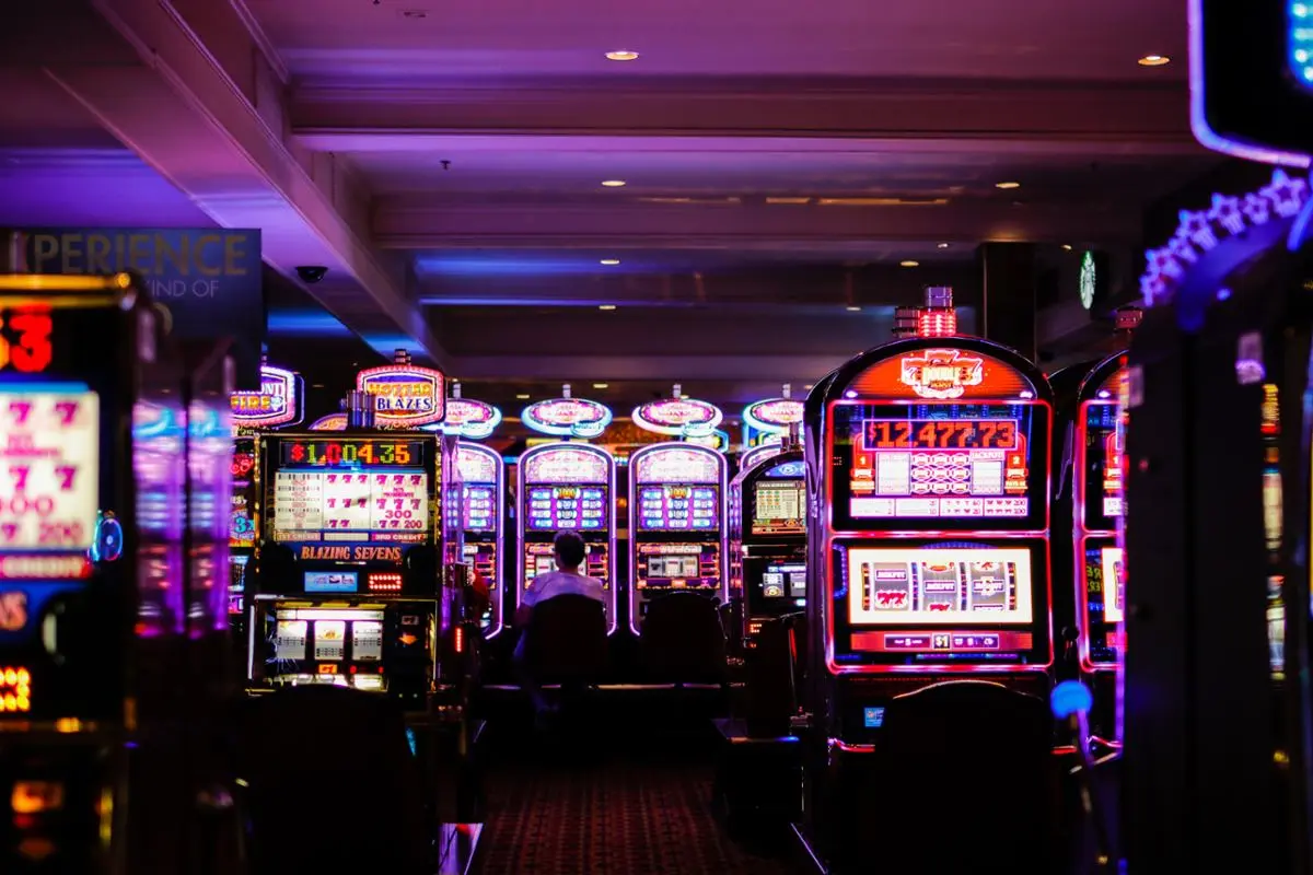 Slot machines in a casino.