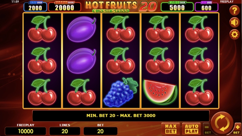 Amatic - Hot Fruits 20 Cash Spins - Gameplay Demo