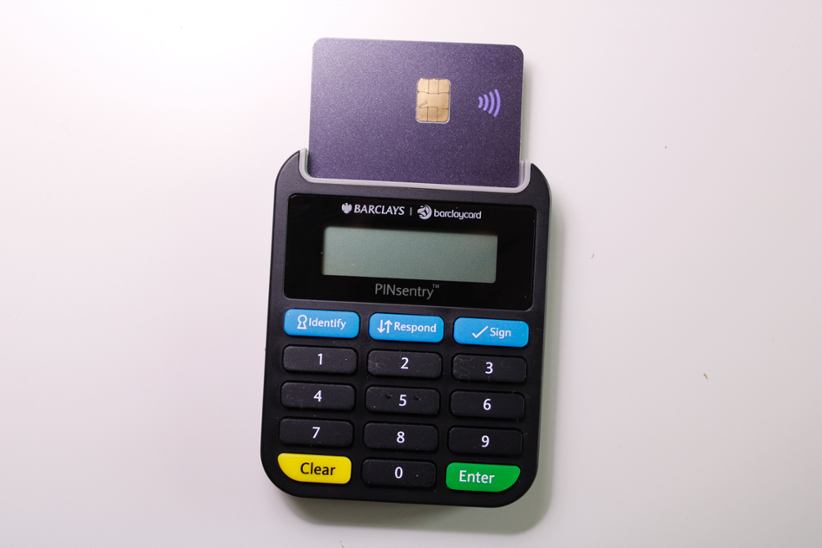 A POS terminal for payment.