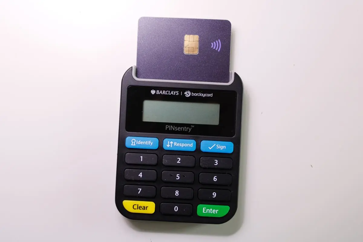 A POS terminal for payment.