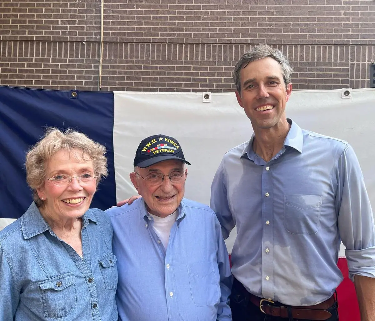 Beto O'Rourke with supporters.