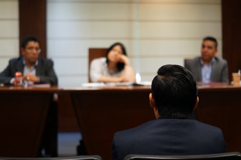 A person appearing in court.