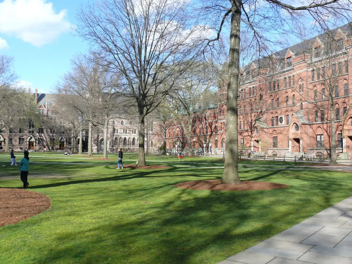 The outdoors of Yale University in Connecticut.