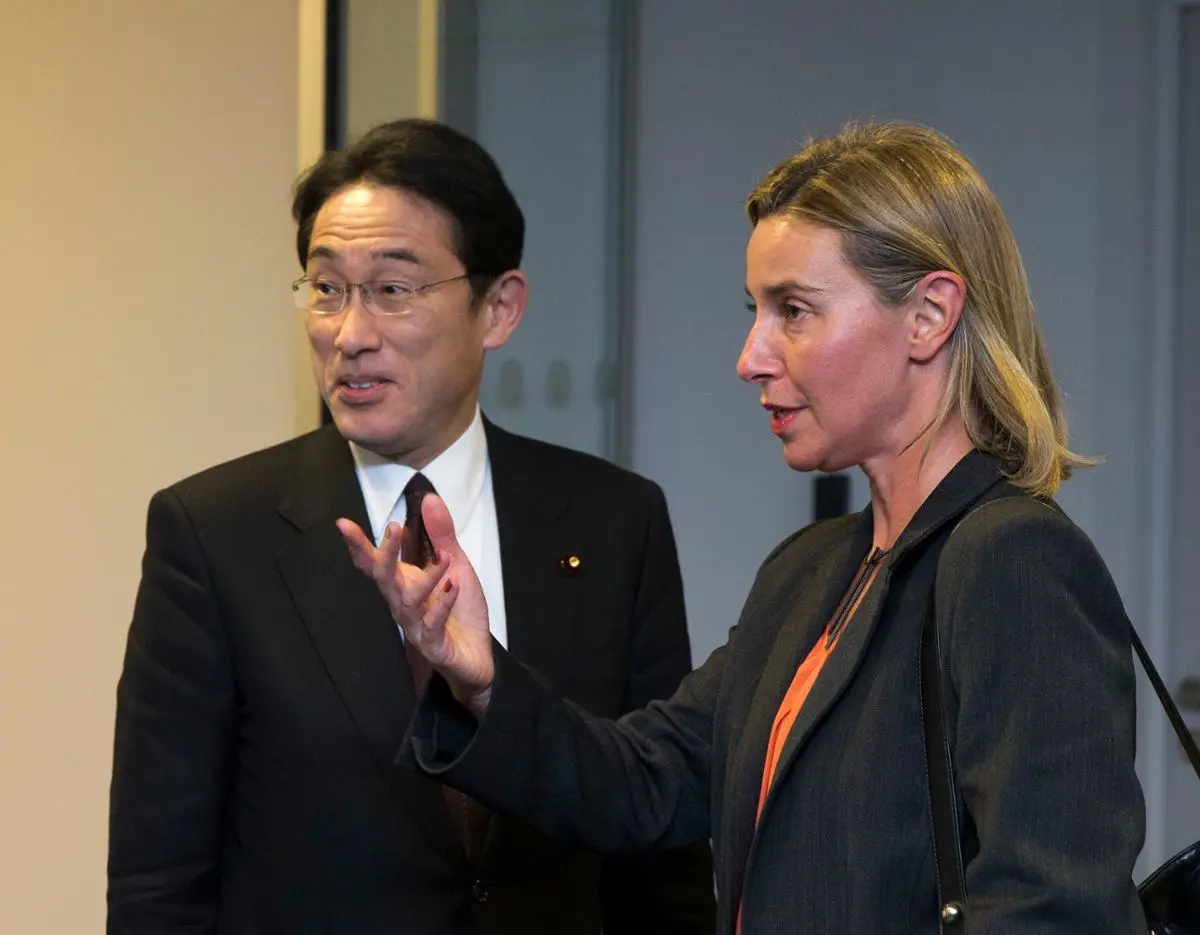 Kishida and Federica MOGHERINI meeting.