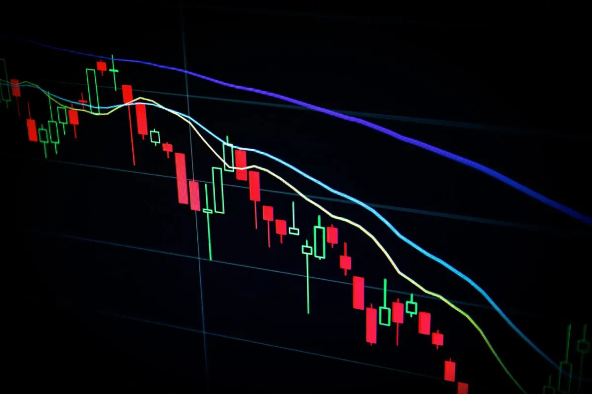 A monitor that tracks stock movement.