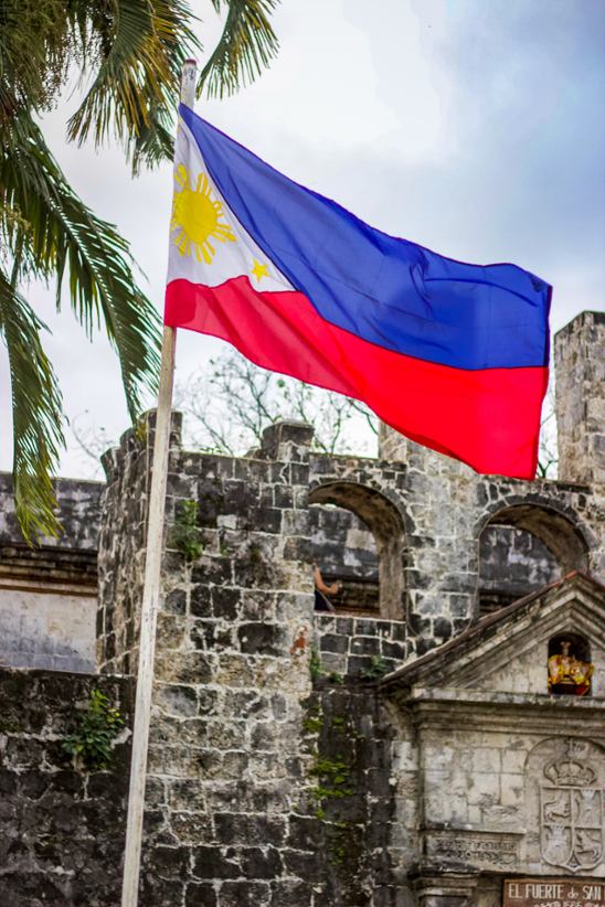 The Philippines national flag flying.