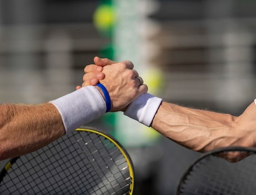 A partnership between two tennis players.