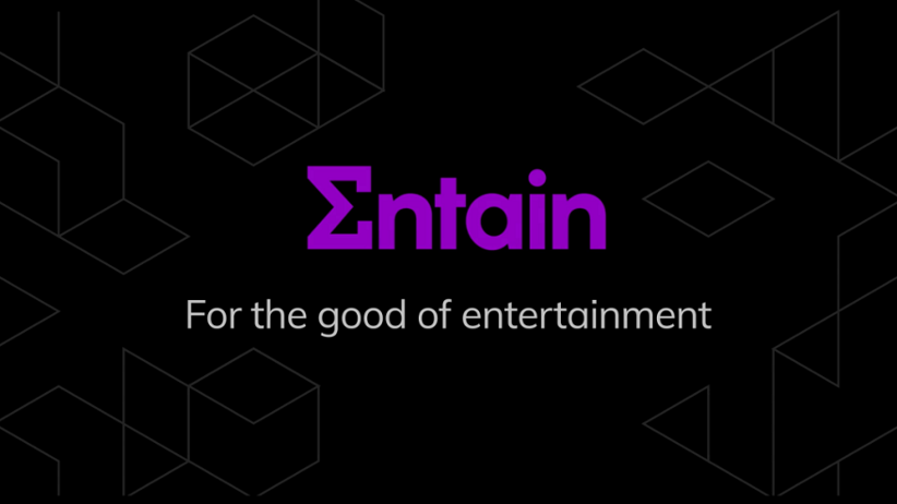 Entain's logo and motto.