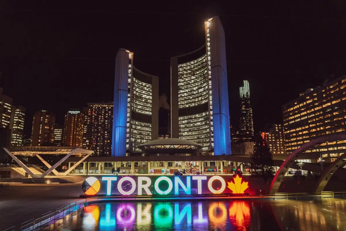 Toronto sign in Ontario province.