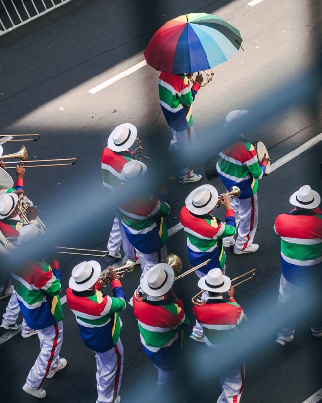 Street orchestra in South Africa.