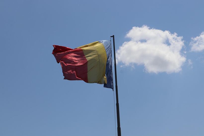 Romania's national flag.