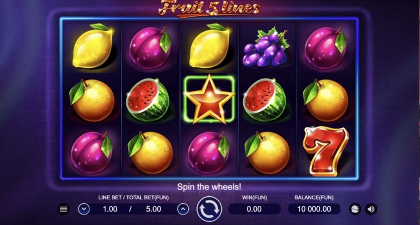 Jogue Fruit 5 Lines online