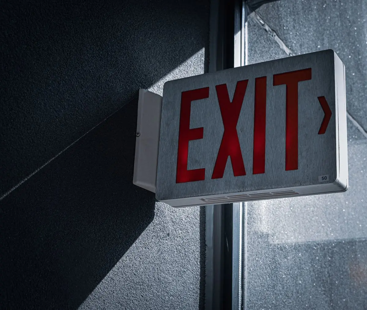 Exit sign.