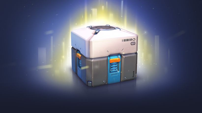 A loot box in the game of Overwatch by Blizzard.