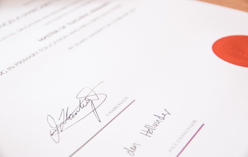 A signature on a document