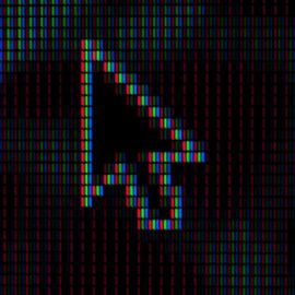 A pixelated mouse click.