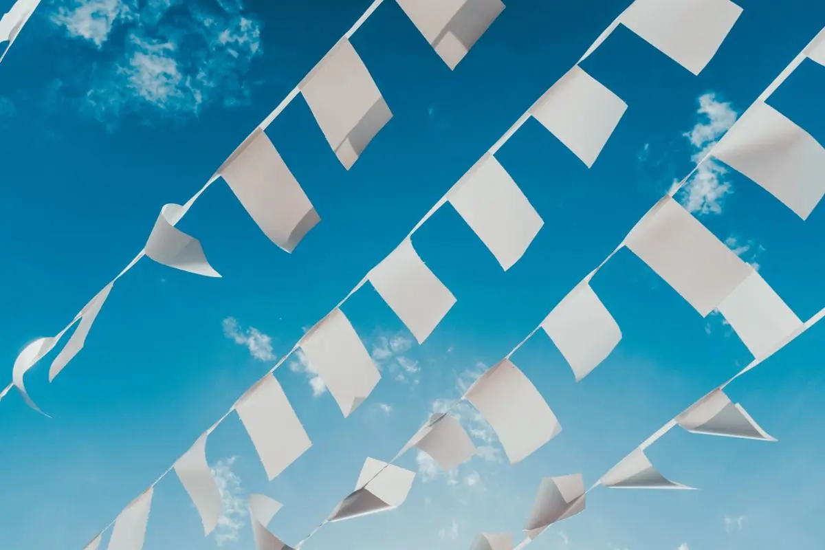 White flags signifying peace.