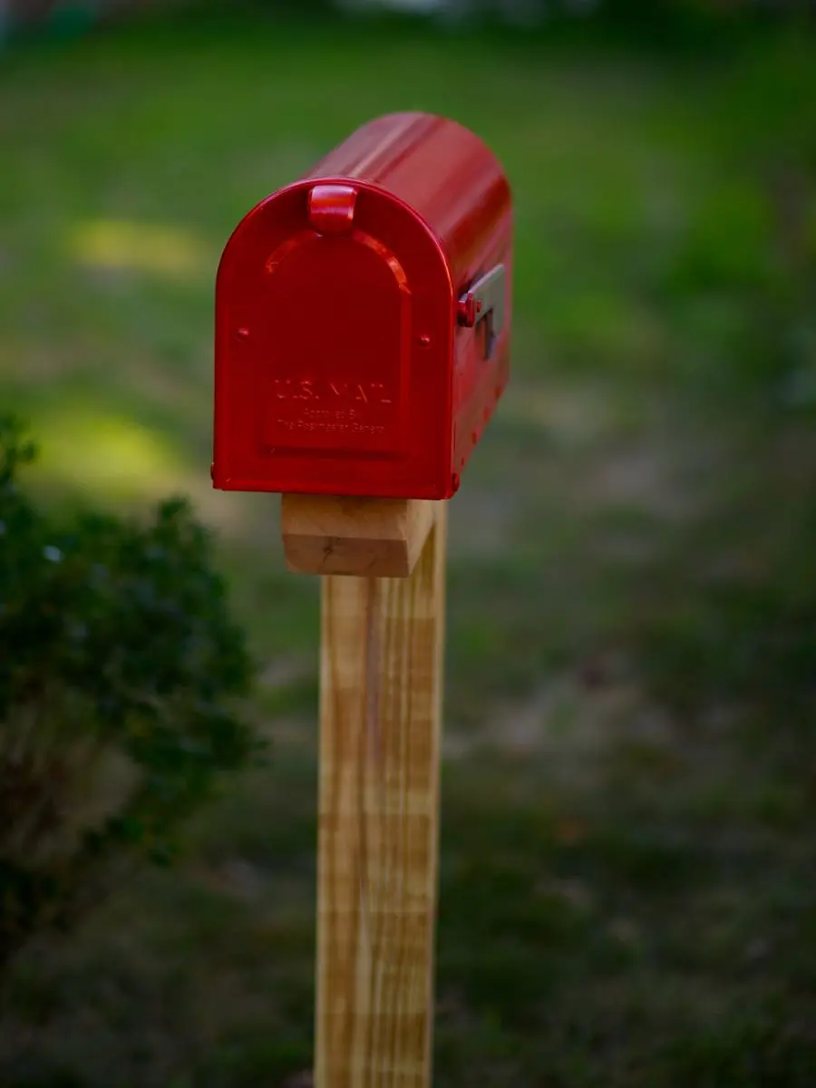 A red post box.