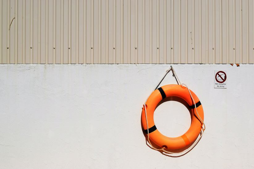 A buoy that helps people from drawning.