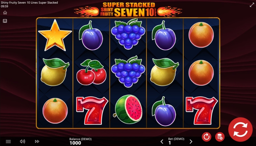 Jogar Shiny Fruity Seven 10 Lines Hold And Spin com Dinheiro Real