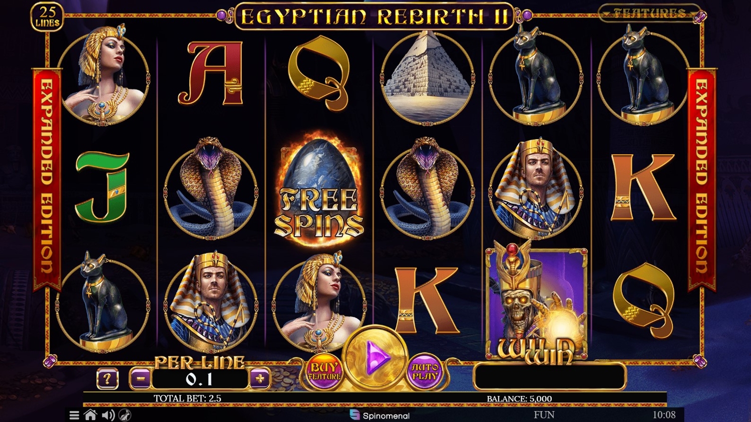 Egyptian Rebirth II: Expanded Edition Free Play in Demo Mode