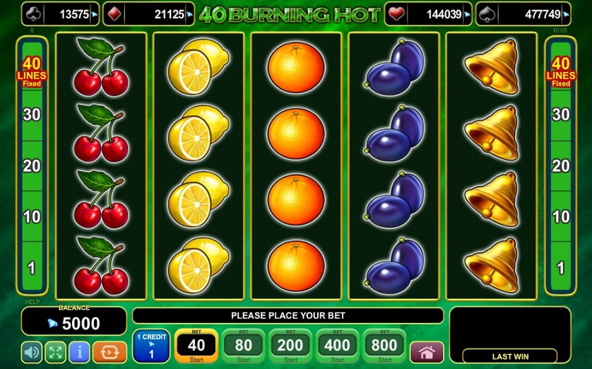 40 burning hot slot game