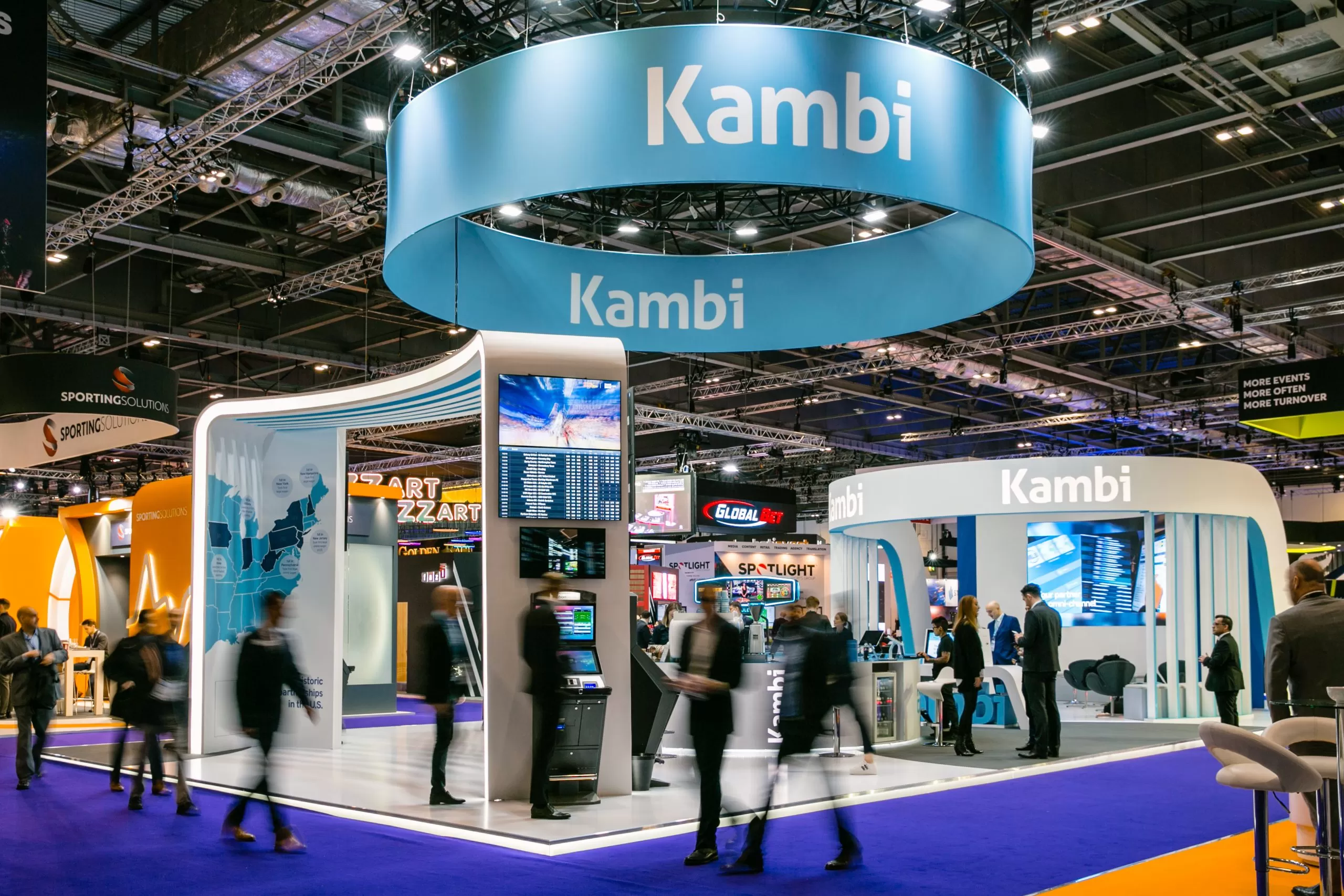 Kambi Group booth at an event. 